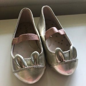 Gold bunny shoes